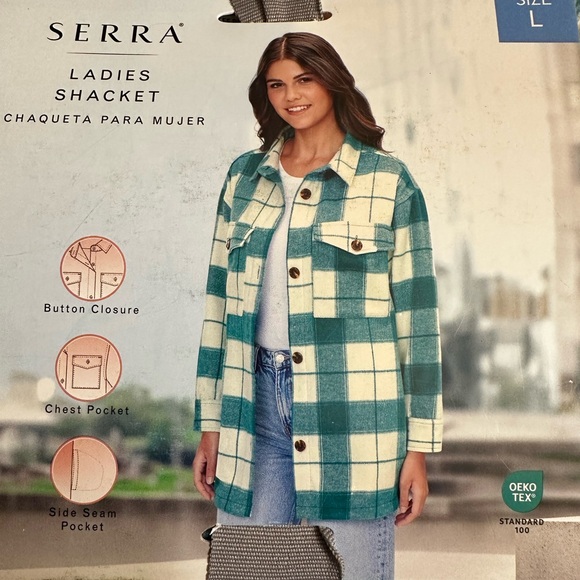 Serra Jackets & Blazers - Serra Plaid Shacket L side pockets